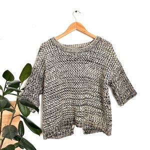 Black and White Half Sleeve Sweater